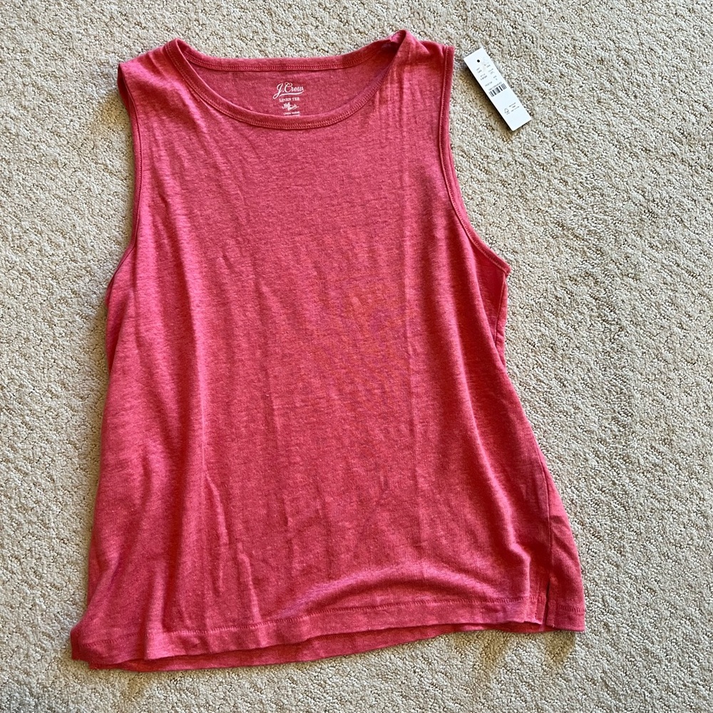 jcrew linen tank small pink